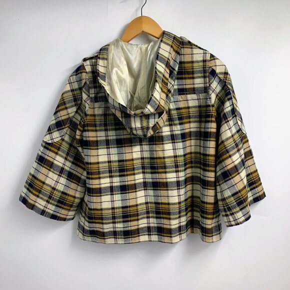 7 For All Mankind Women's‎ Plaid Cotton Hooded Button Up Swing Jacket Size S - Picture 2 of 11